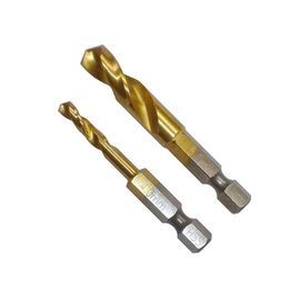 Hex Shank HSS Bor Bit Titanium Lapisan DIN Standar