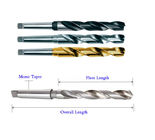 Morse Taper Shank Twist HSS Drill Bits Untuk Stainless Steel DIN345 Black Oxide
