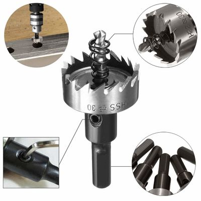 Set gergaji lubang HSS 8pc baja kecepatan tinggi untuk pengeboran logam