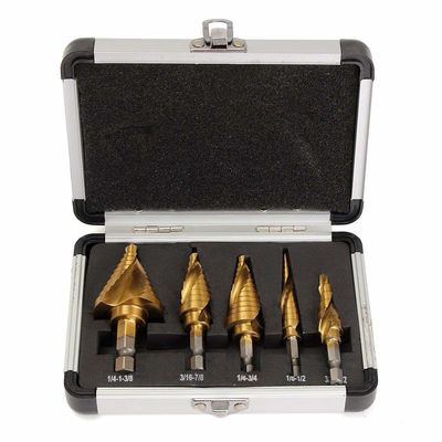 HSS Titanium Coated Step Drill Bit Set untuk Plat Baja