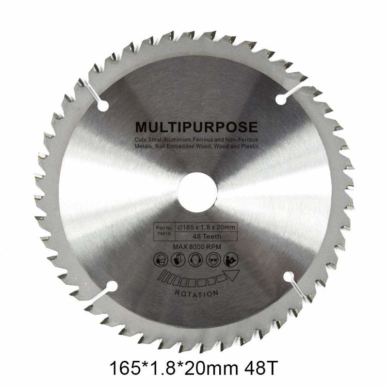165mm 48T TCT Circular Saw Blade untuk memotong kayu dan logam