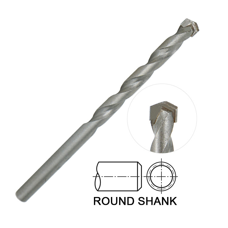 Bulat Shank Masonry Drill Bit Giling / Digulung Untuk Beton Tile Masonry Metal