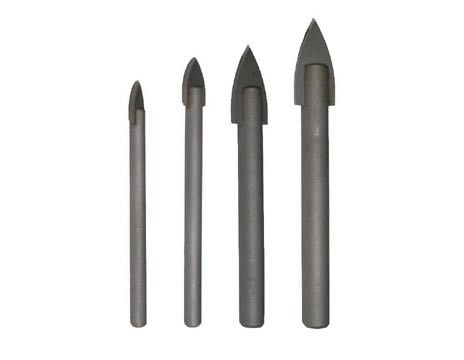 YG6X Tipped Round Shank Masonry Drill Bit untuk kaca dan ubin