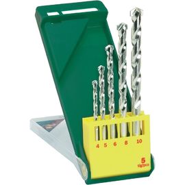 Putaran Flute 5 pcs Masonry Drill Bit Set Lurus Shank Chrome Dilapisi Permukaan