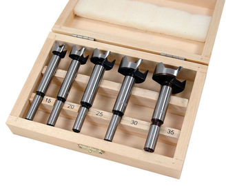 Bright Finished 5pcs Forstner Drill Bit Set Untuk Kunci Pintu Bahan Baja Karbon Tinggi