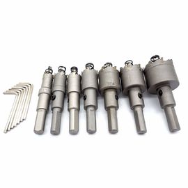 14mm-35mm Tungsten Carbide Tipped Lubang Saw Bor Bit Set 7pcs Warna Silver