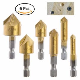 HSS Countersink Drill Bit Set 6 Pcs 1/4 