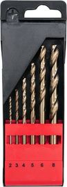 Bright Finished 6PCS HSS Drill Bit Set 2mm-8mm Untuk Logam Stainless Steel