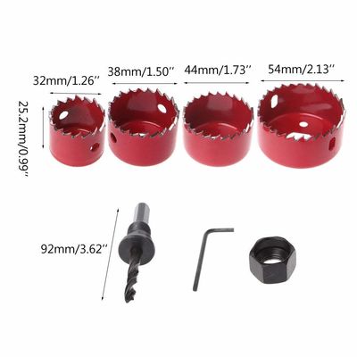 Set Gergaji Lubang Baja Karbon 6 Buah untuk Pengerjaan Kayu 32-54mm