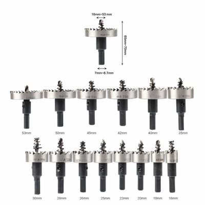 14pcs Kit Gergaji Lubang HSS untuk Pemotongan Logam hingga Ketebalan 2mm