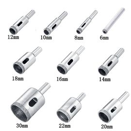 10 PCS Berlian Core Bit Set, Berlian Lubang Saw Kit Untuk Ubin Kaca Keramik Marmer