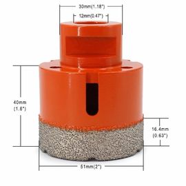 Vacuum Brazed Diamond Core Drill Bit 2 Inch Diameter Untuk Beton / Granit