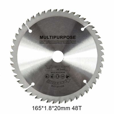 165mm 48T TCT Circular Saw Blade untuk memotong kayu dan logam
